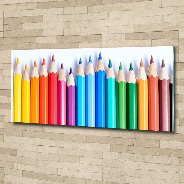 Wall art on glass Colourful pencils