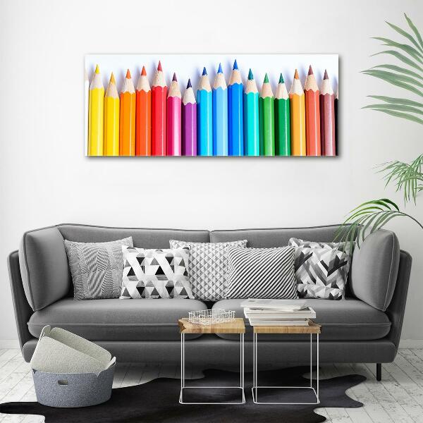 Wall art on glass Colourful pencils