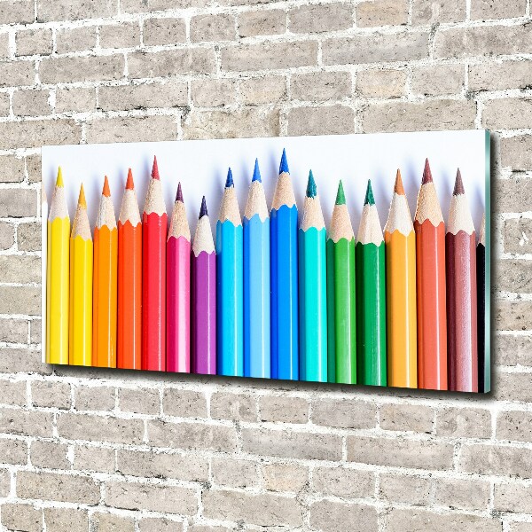 Wall art on glass Colourful pencils