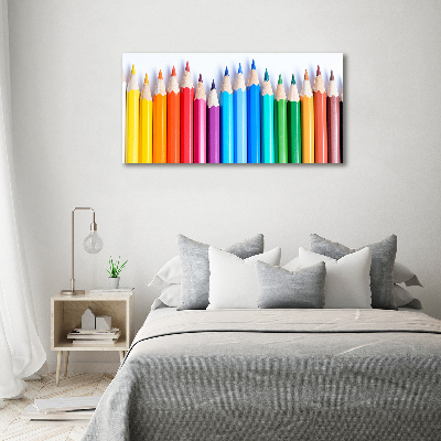 Wall art on glass Colourful pencils