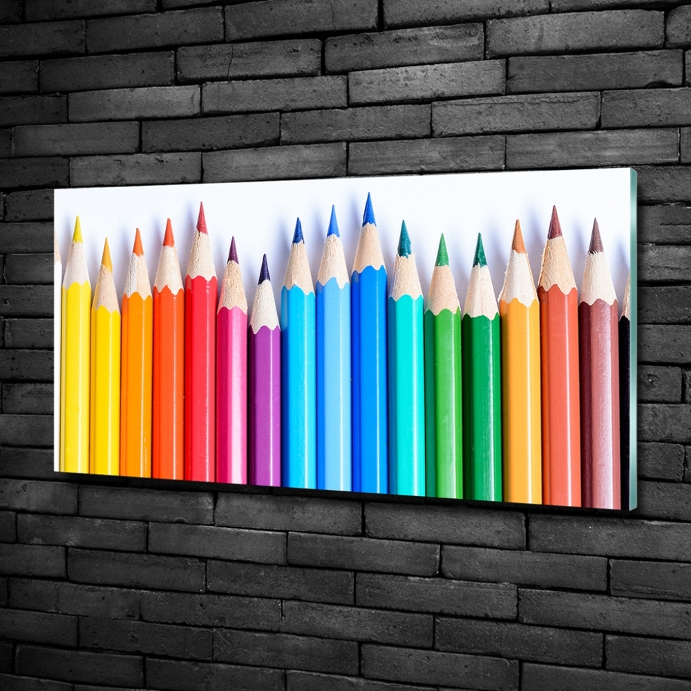 Wall art on glass Colourful pencils