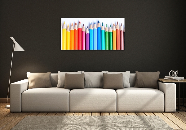 Wall art on glass Colourful pencils