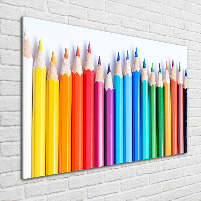 Wall art on glass Colourful pencils