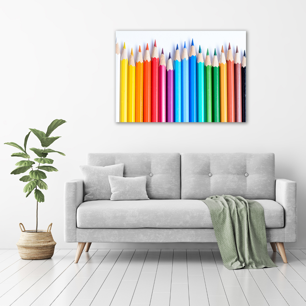 Wall art on glass Colourful pencils