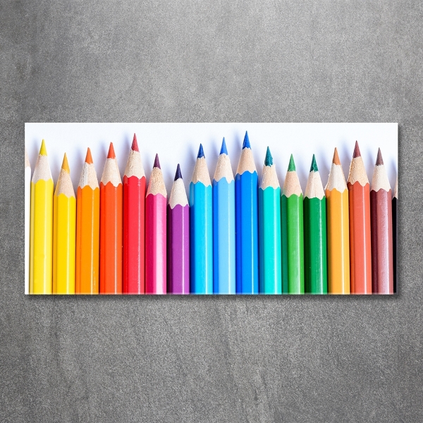 Wall art on glass Colourful pencils