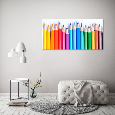 Wall art on glass Colourful pencils