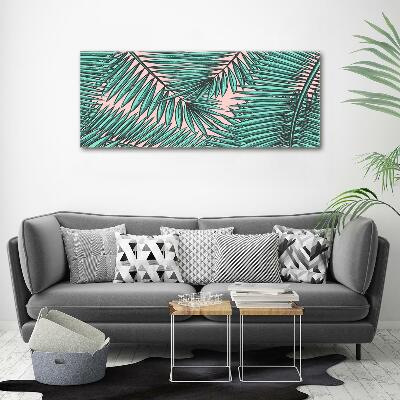 Wall art on glass Palm leaves