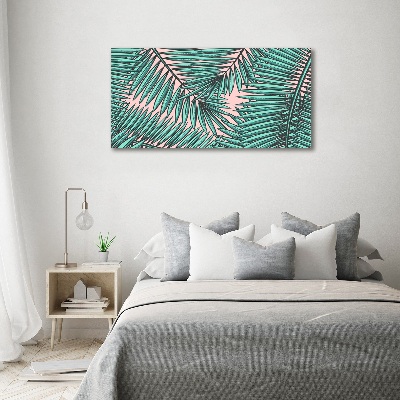 Wall art on glass Palm leaves