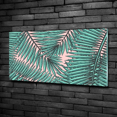 Wall art on glass Palm leaves