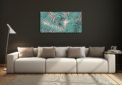 Wall art on glass Palm leaves