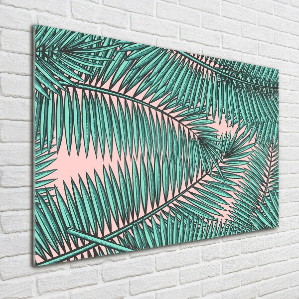 Wall art on glass Palm leaves