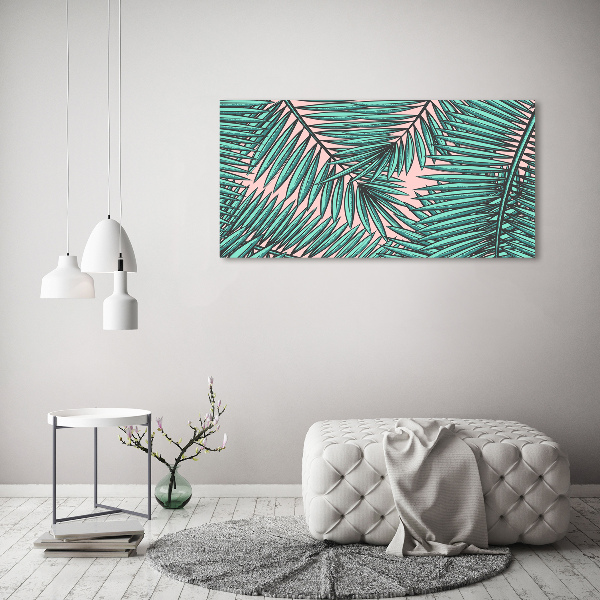 Wall art on glass Palm leaves