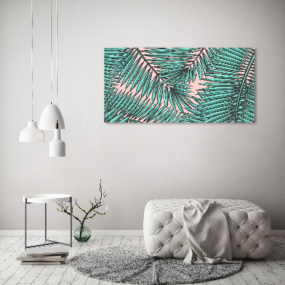 Wall art on glass Palm leaves