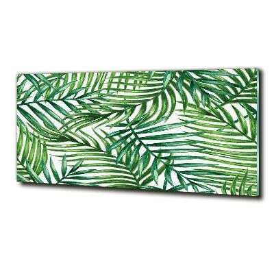 Glass wall art Palm leaves