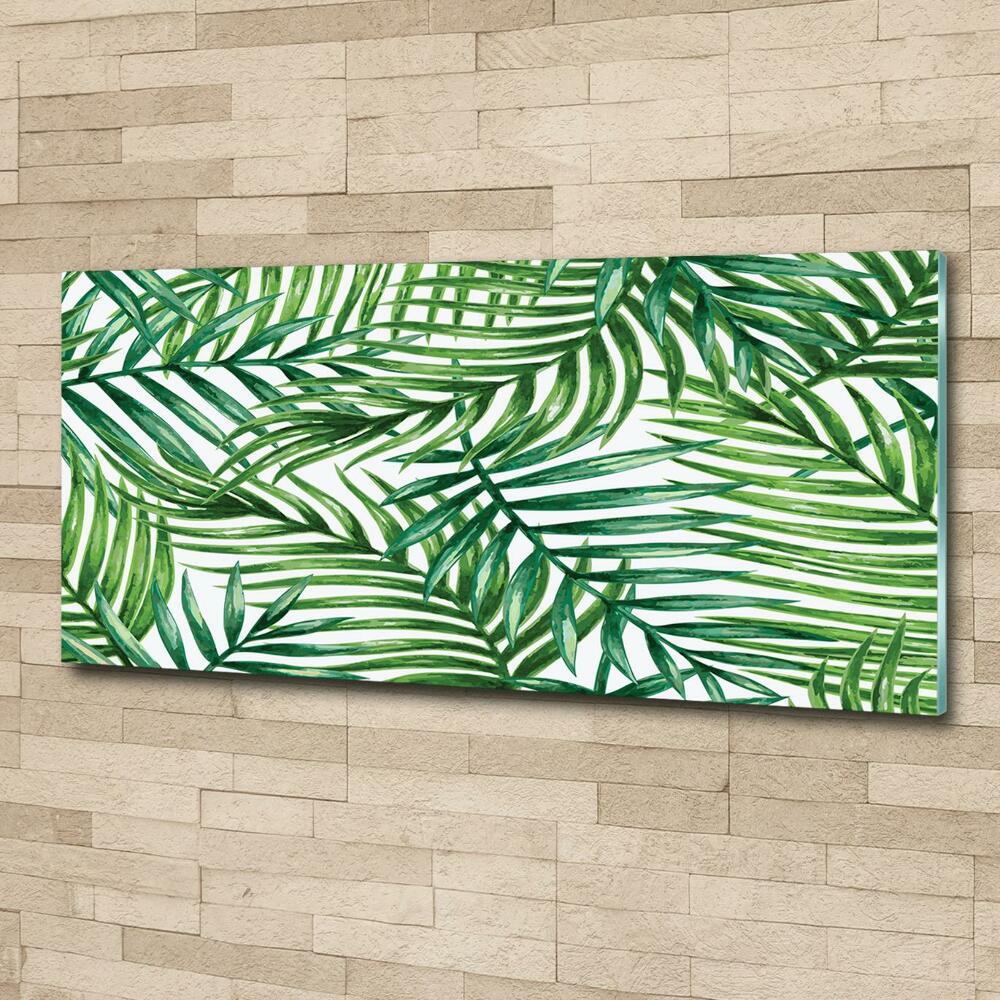 Glass wall art Palm leaves