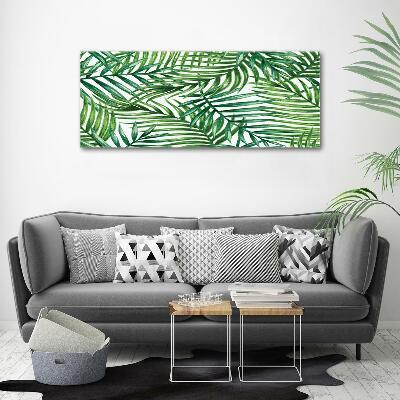 Glass wall art Palm leaves