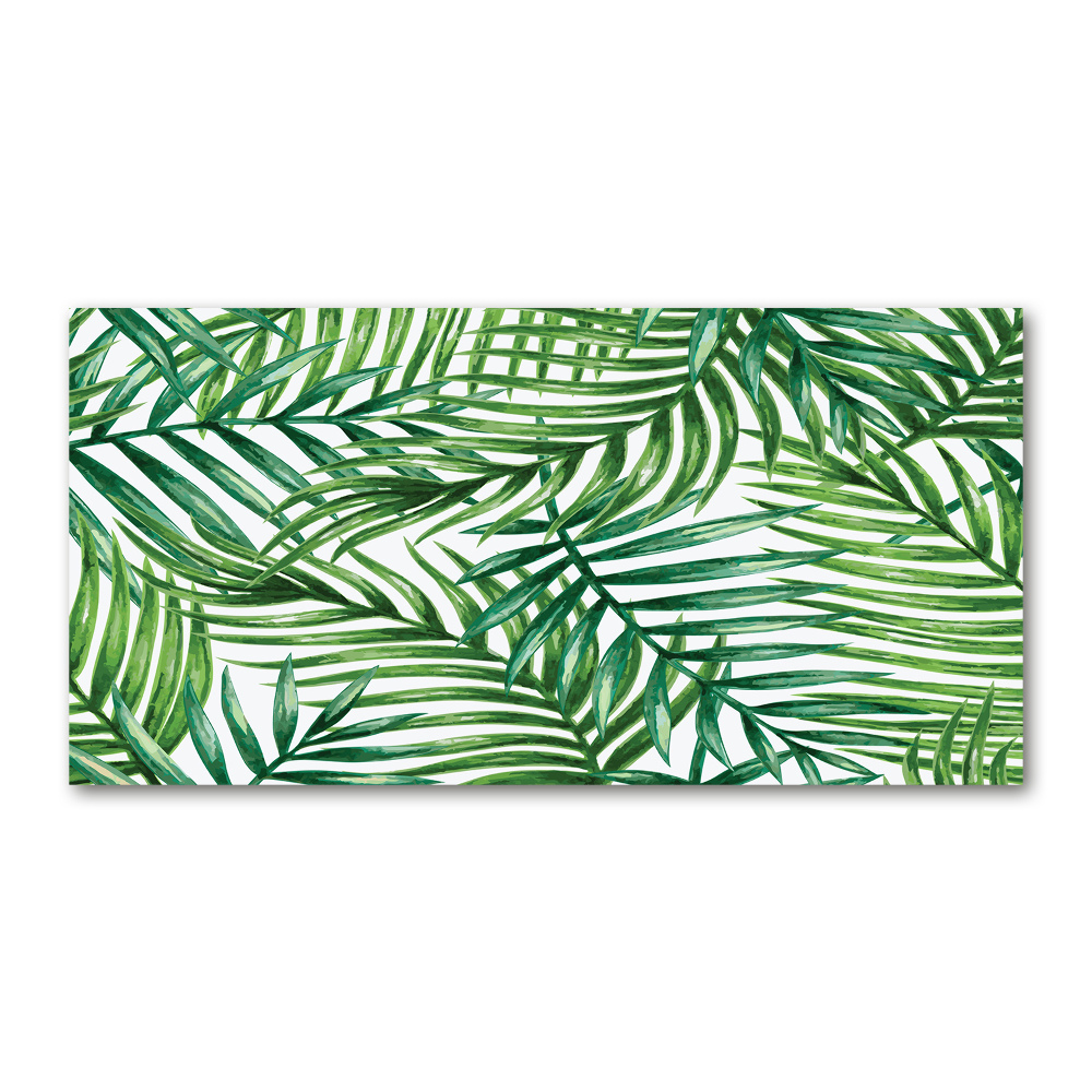 Glass wall art Palm leaves