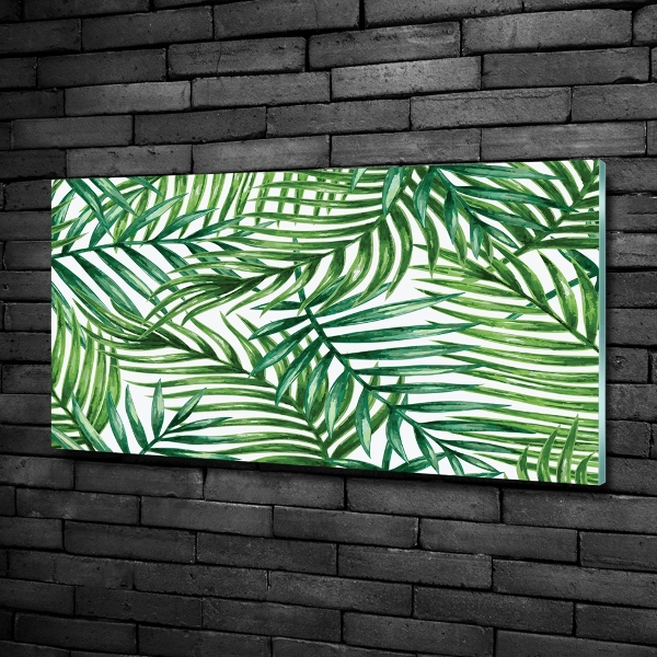 Glass wall art Palm leaves