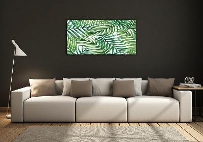 Glass wall art Palm leaves