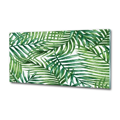 Glass wall art Palm leaves