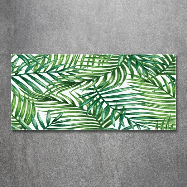 Glass wall art Palm leaves