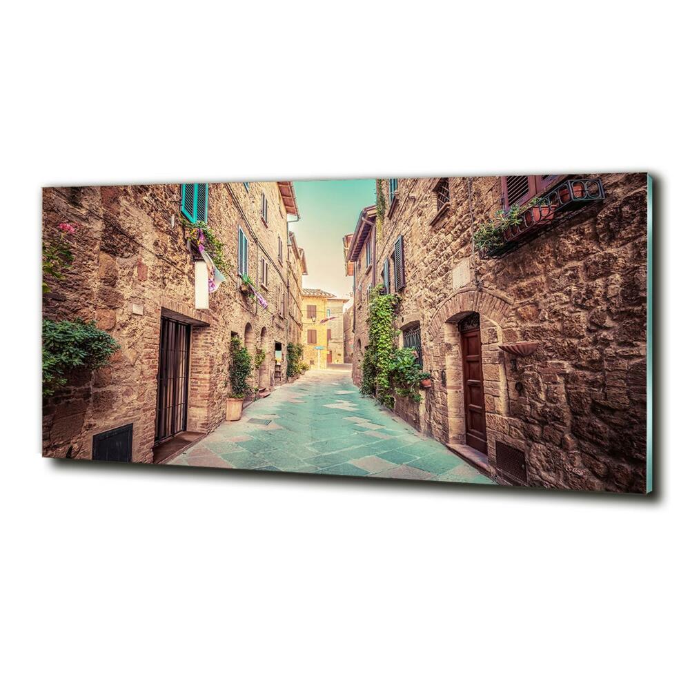 Glass wall art large Italian streets