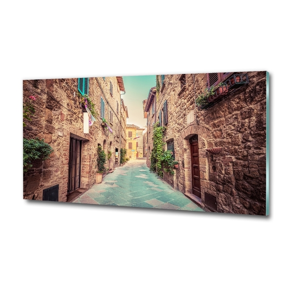 Glass wall art large Italian streets