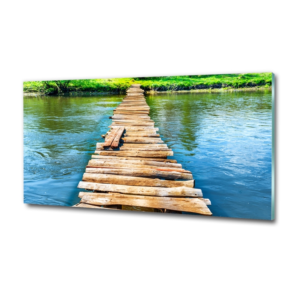 Glass art print Wooden bridge