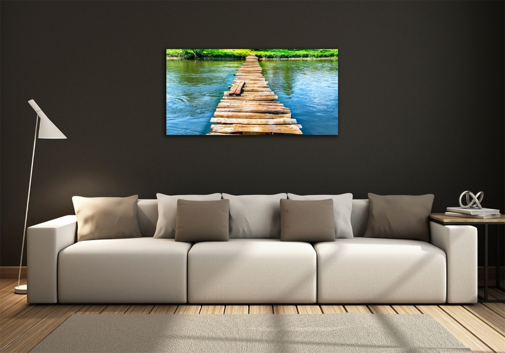 Glass art print Wooden bridge