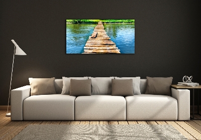 Glass art print Wooden bridge