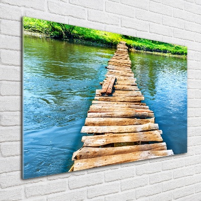 Glass art print Wooden bridge