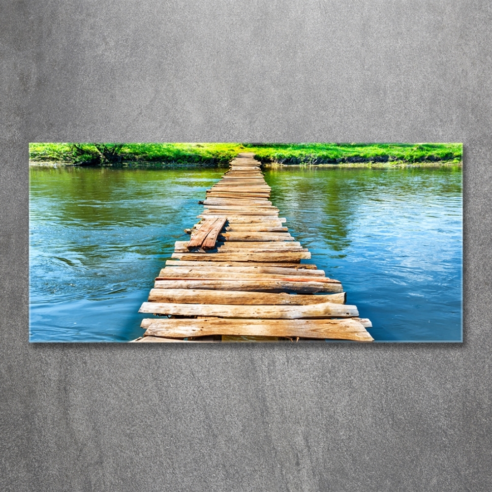 Glass art print Wooden bridge