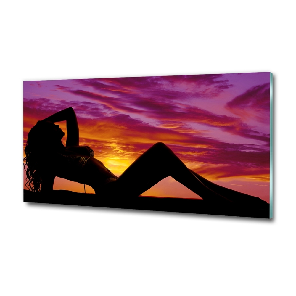 Glass art print A woman's silhouette