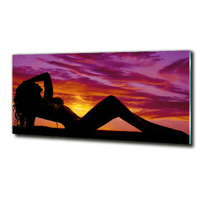 Glass art print A woman's silhouette