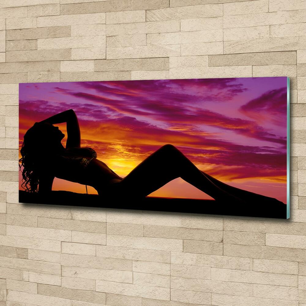 Glass art print A woman's silhouette