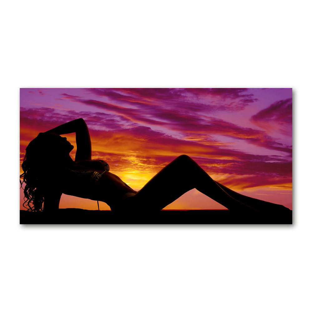 Glass art print A woman's silhouette