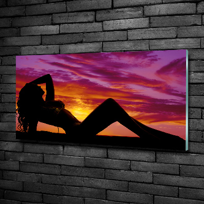 Glass art print A woman's silhouette