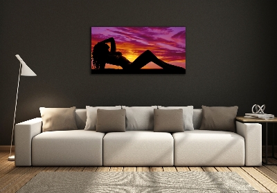 Glass art print A woman's silhouette