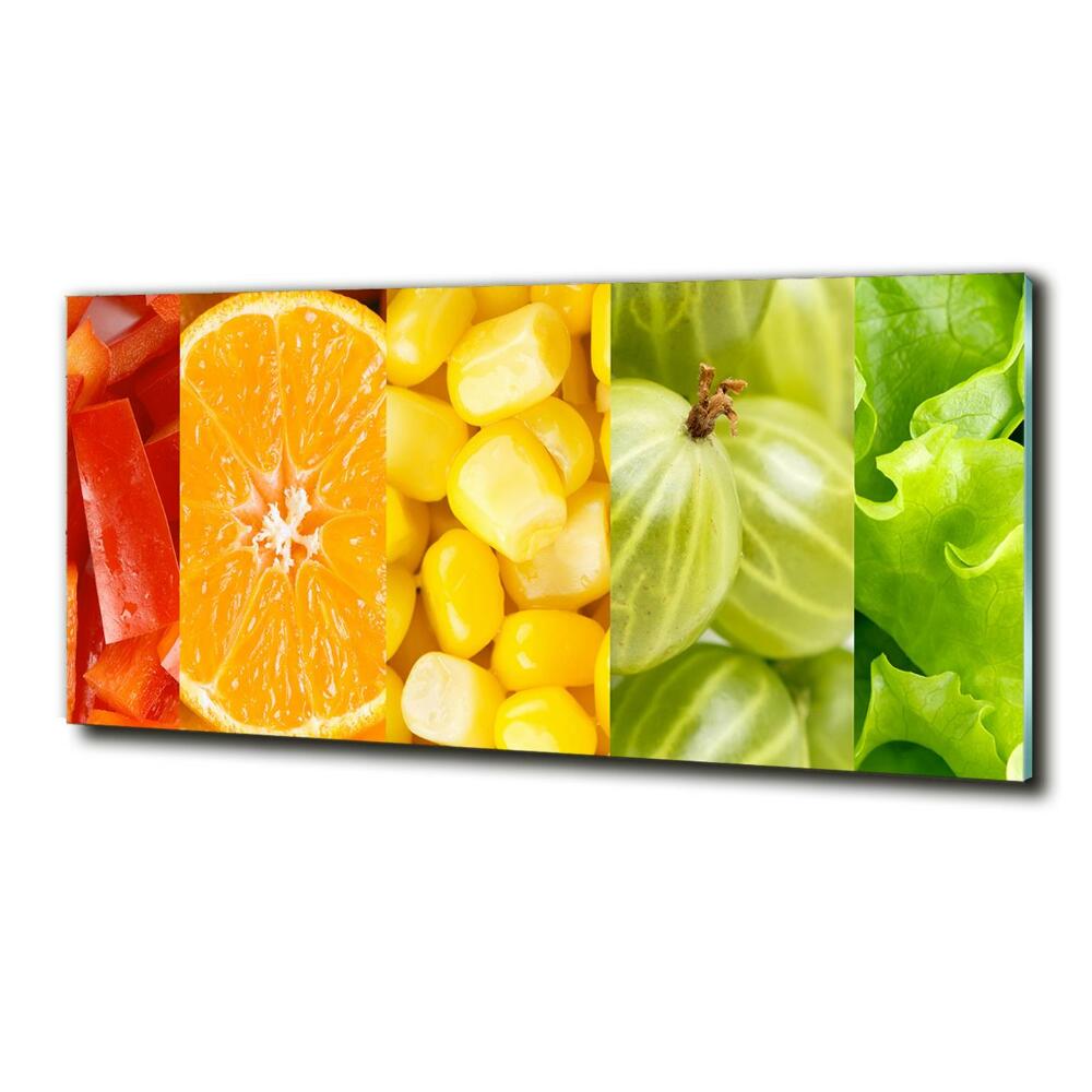 Glass wall art large Fruits and vegetables