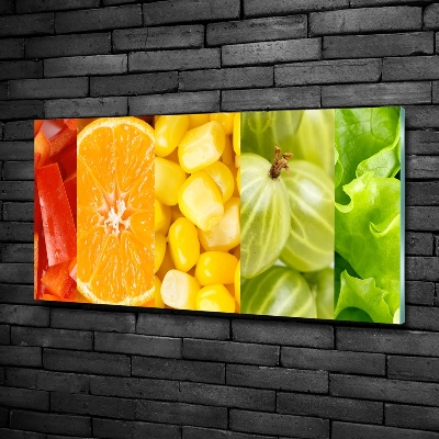 Glass wall art large Fruits and vegetables