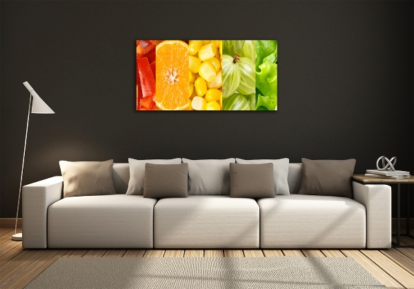 Glass wall art large Fruits and vegetables