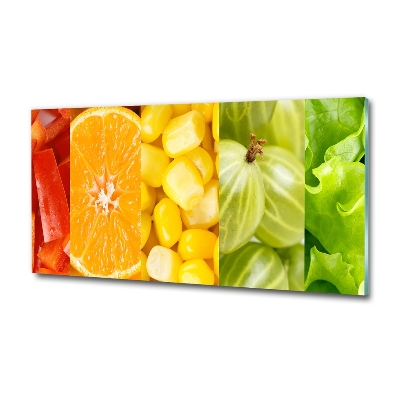 Glass wall art large Fruits and vegetables