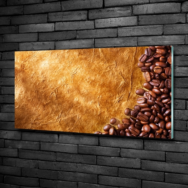 Glass wall art large Coffee beans