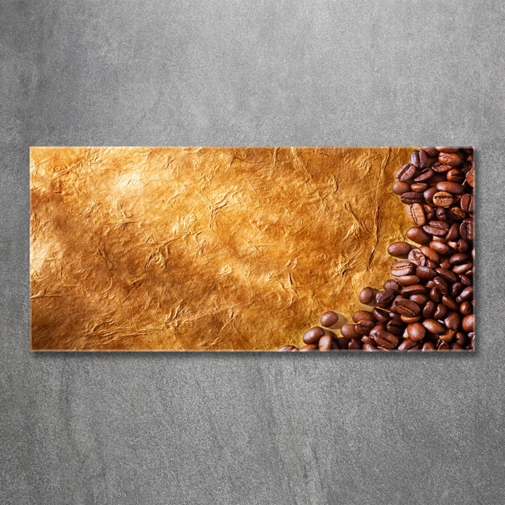 Glass wall art large Coffee beans