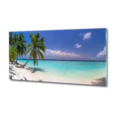 Glass art print Panorama of the beach