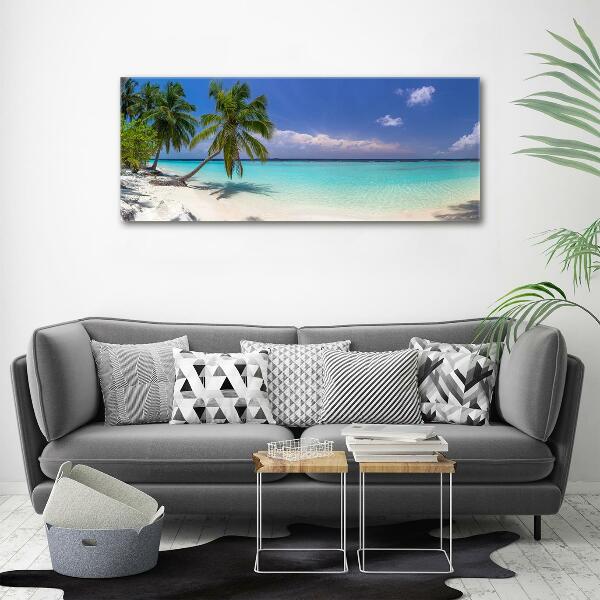 Glass art print Panorama of the beach