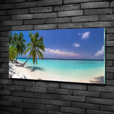 Glass art print Panorama of the beach