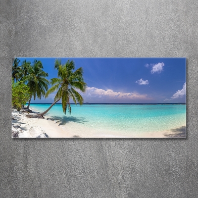 Glass art print Panorama of the beach