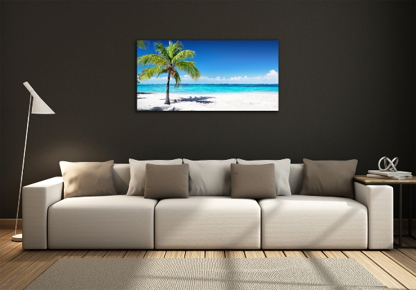 Glass art picture Tropical beach