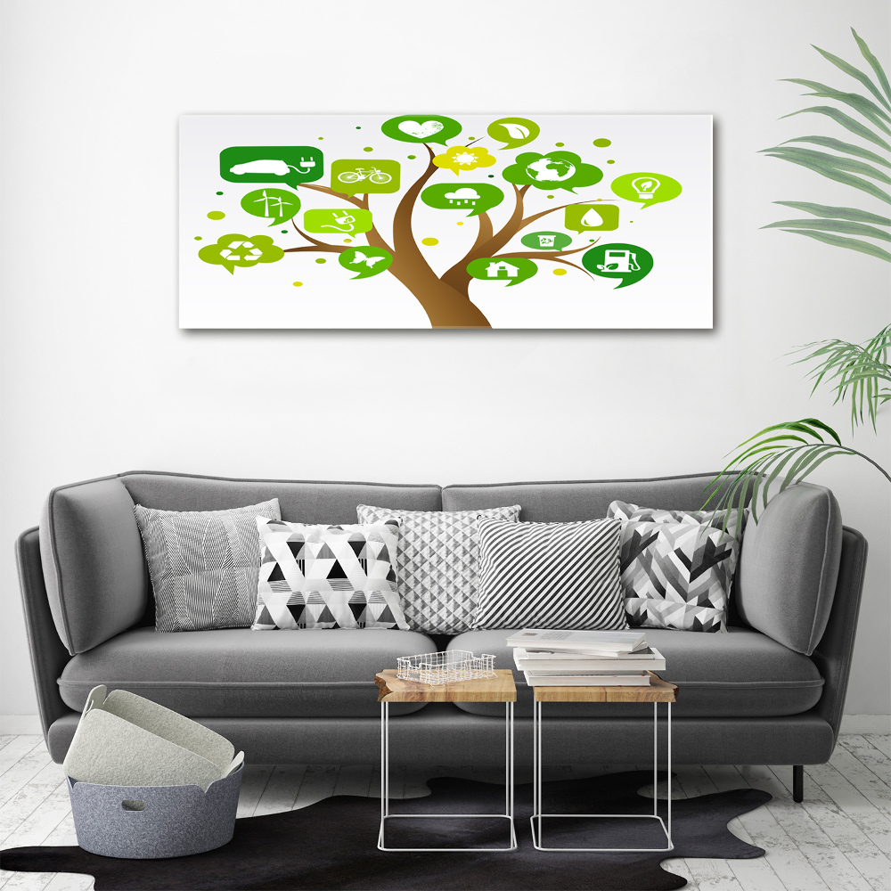 Glass wall art Ecological tree